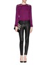Figure View - Click To Enlarge - EMILIO PUCCI - Lace yoke wool sweater