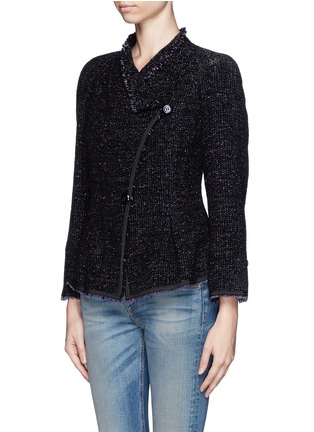 Front View - Click To Enlarge - ARMANI COLLEZIONI - Lurex tweed jacket