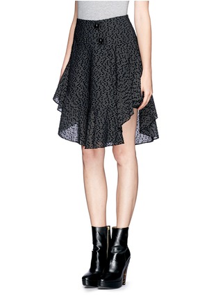 Front View - Click To Enlarge - CHLOÉ - Ruffle wool-blend skirt