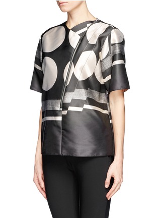 Front View - Click To Enlarge - STELLA MCCARTNEY - Geometric print satin top
