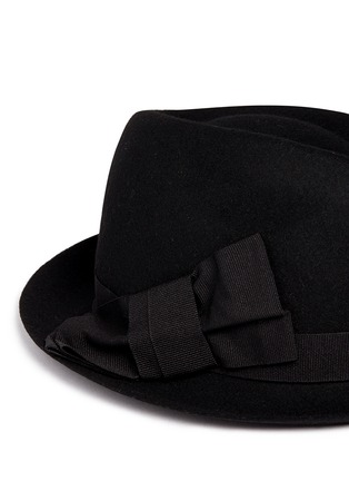 Detail View - Click To Enlarge - ARMANI COLLEZIONI - Grosgrain bow wool felt fedora hat