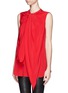 Front View - Click To Enlarge - GIVENCHY - Drape tie knot silk top