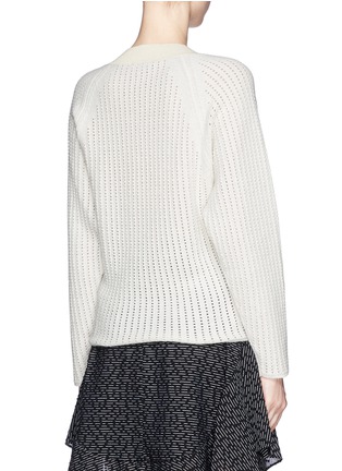 Back View - Click To Enlarge - CHLOÉ - Perforated wool-angora sweater