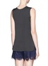 Back View - Click To Enlarge - VINCE - Leather front silk sleeveless top