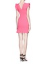 Back View - Click To Enlarge - EMILIO PUCCI - Ruffle sleeve ruche dress