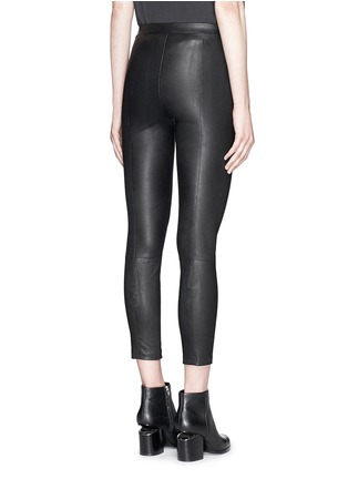 Back View - Click To Enlarge - VINCE - Lamb leather cropped leggings