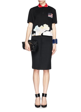 Figure View - Click To Enlarge - GIVENCHY - Embroidery and floral print polo shirt