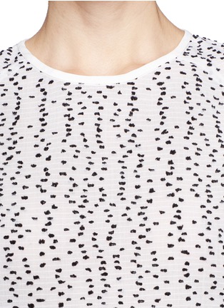 Detail View - Click To Enlarge - CHLOÉ - Wool polka dot semi sheer T-shirt