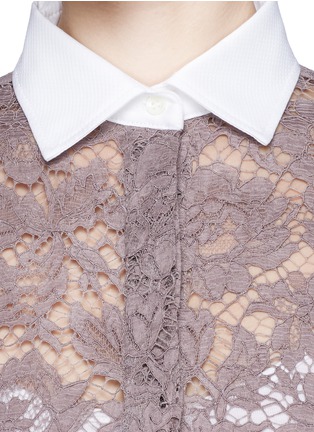 Detail View - Click To Enlarge - VALENTINO GARAVANI - Sheer lace shirt