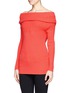 Front View - Click To Enlarge - ARMANI COLLEZIONI - Off shoulder rib knit sweater