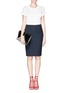 Figure View - Click To Enlarge - ARMANI COLLEZIONI - Stretch pencil skirt