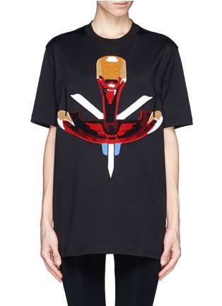 Main View - Click To Enlarge - GIVENCHY - Tribal snake bouclé T-shirt