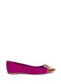 Main View - Click To Enlarge - SERGIO ROSSI - Glam crystal and spike suede flats