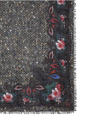Detail View - Click To Enlarge - FRANCO FERRARI - Floral tweedscape wool-cashmere scarf