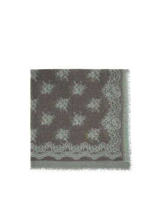 Main View - Click To Enlarge - FRANCO FERRARI - Floral lace print wool-cashmere scarf
