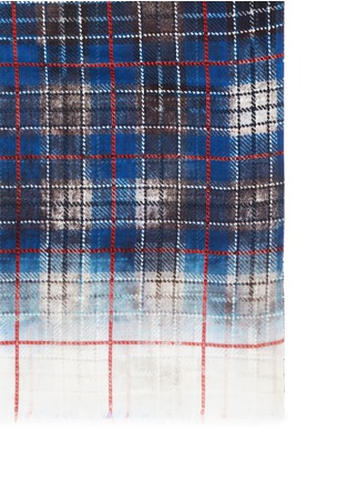 Detail View - Click To Enlarge - FRANCO FERRARI - Tartan silk and wool double face loop scarf