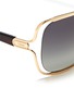 Detail View - Click To Enlarge - CHLOÉ - Oversized suspended wire-rim sunglasses