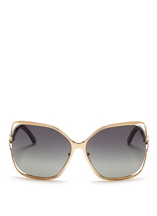Main View - Click To Enlarge - CHLOÉ - Oversized suspended wire-rim sunglasses