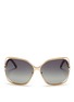 Main View - Click To Enlarge - CHLOÉ - Oversized suspended wire-rim sunglasses