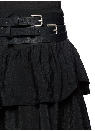 Detail View - Click To Enlarge - MAJE - Flux tier skirt with triple-wrap belt
