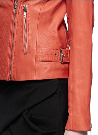 Detail View - Click To Enlarge - MAJE - Dobbie washed leather biker jacket