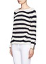 Front View - Click To Enlarge - MAJE - Faveur wide stripe sweater