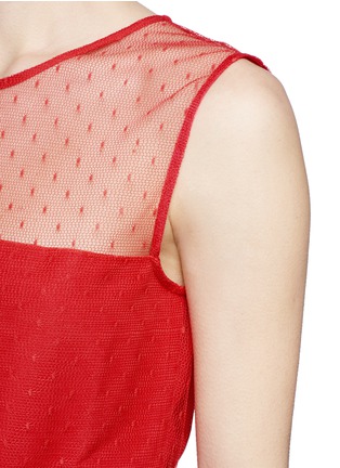 Detail View - Click To Enlarge - MAJE - 'Elphege' lace layer pleat dress