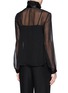 Back View - Click To Enlarge - ARMANI COLLEZIONI - Tie bow sheer silk blouse