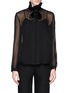 Main View - Click To Enlarge - ARMANI COLLEZIONI - Tie bow sheer silk blouse