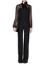 Figure View - Click To Enlarge - ARMANI COLLEZIONI - Tie bow sheer silk blouse