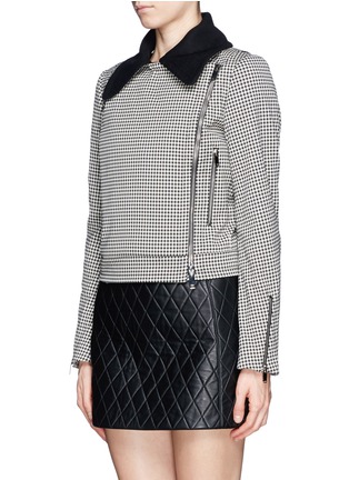 Front View - Click To Enlarge - STELLA MCCARTNEY - Gingham check biker jacket