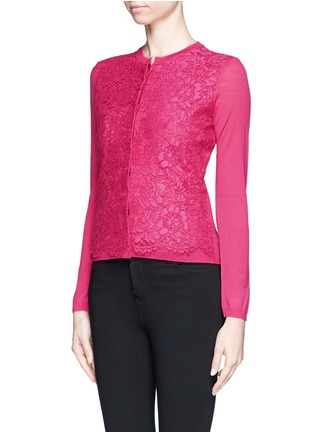 Front View - Click To Enlarge - VALENTINO GARAVANI - Guipure lace front cardigan