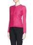 Front View - Click To Enlarge - VALENTINO GARAVANI - Guipure lace front cardigan