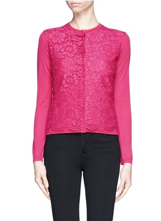 Main View - Click To Enlarge - VALENTINO GARAVANI - Guipure lace front cardigan