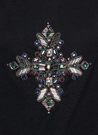 Detail View - Click To Enlarge - EMILIO PUCCI - Jewel and bead cotton T-shirt