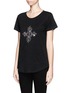 Front View - Click To Enlarge - EMILIO PUCCI - Jewel and bead cotton T-shirt