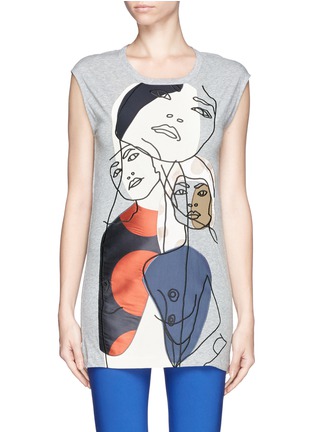 Main View - Click To Enlarge - STELLA MCCARTNEY - Face embroidery patchwork jersey tunic