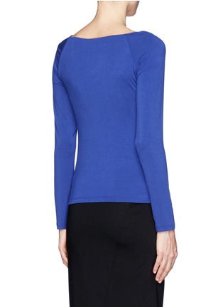 Back View - Click To Enlarge - ARMANI COLLEZIONI - Wrap front drape jersey top