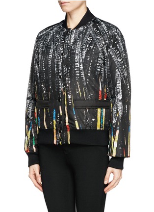 Front View - Click To Enlarge - GIVENCHY - Sequin print puffer bomber jacket