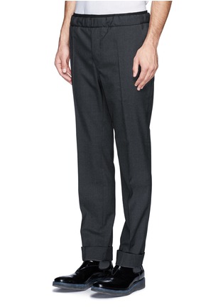 Front View - Click To Enlarge - VALENTINO GARAVANI - Elasticated waistband tailored wool pants