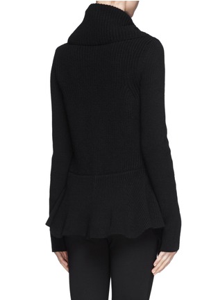 Back View - Click To Enlarge - LANVIN - Peplum zip front cardigan