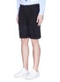 Front View - Click To Enlarge - COMME DES GARÇONS HOMME - Stripe patchwork wool-linen shorts