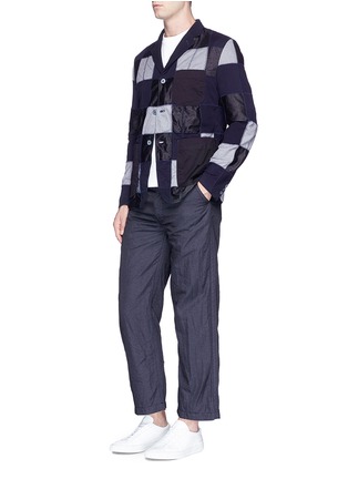 Figure View - Click To Enlarge - COMME DES GARÇONS HOMME - Patchwork jersey soft blazer