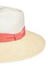 Detail View - Click To Enlarge - SENSI STUDIO - Frayed band bicolour toquilla straw Panama hat