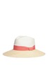 Figure View - Click To Enlarge - SENSI STUDIO - Frayed band bicolour toquilla straw Panama hat
