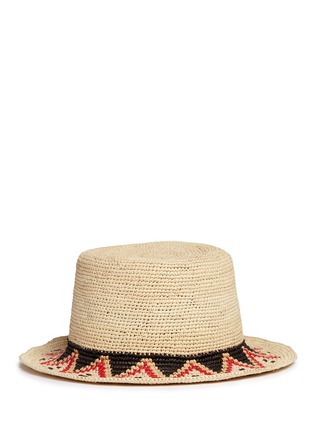 Figure View - Click To Enlarge - SENSI STUDIO - Hippie woven toquilla straw boater hat