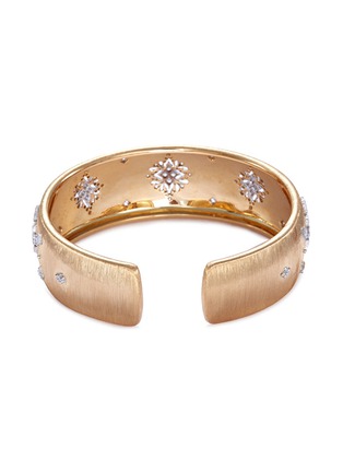  - BUCCELLATI - Diamond floral 18k gold cuff