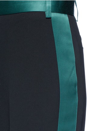 Detail View - Click To Enlarge - VICTORIA, VICTORIA BECKHAM - Silk satin trim relaxed tuxedo pants