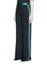 Front View - Click To Enlarge - VICTORIA, VICTORIA BECKHAM - Silk satin trim relaxed tuxedo pants