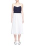 Main View - Click To Enlarge - VICTORIA, VICTORIA BECKHAM - Contrast top pleated satin crepe dress